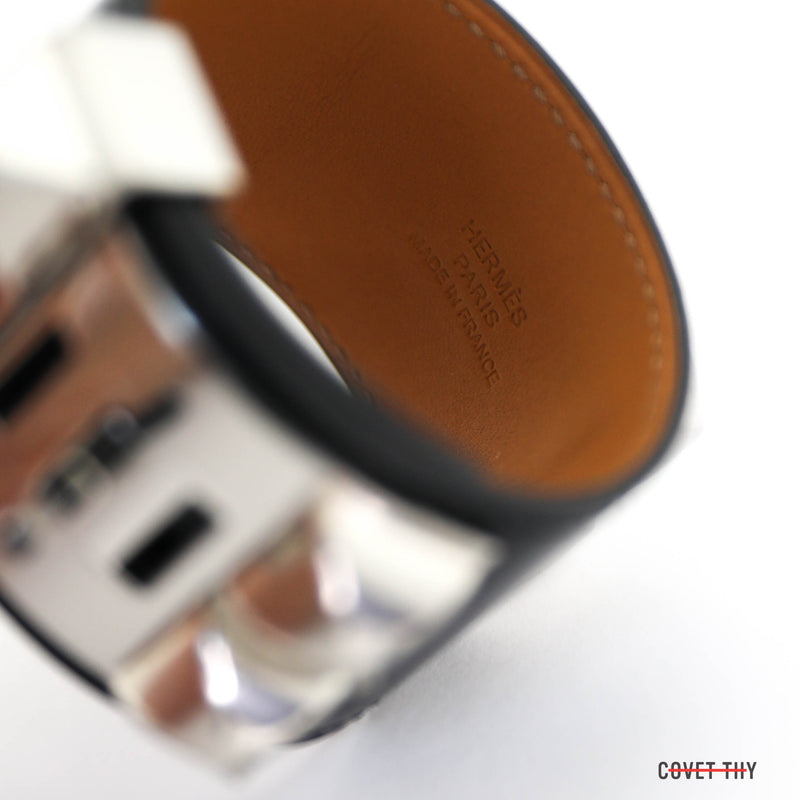Hermes Collier de Chien Bracelet with Palladium Hardware, Size Small