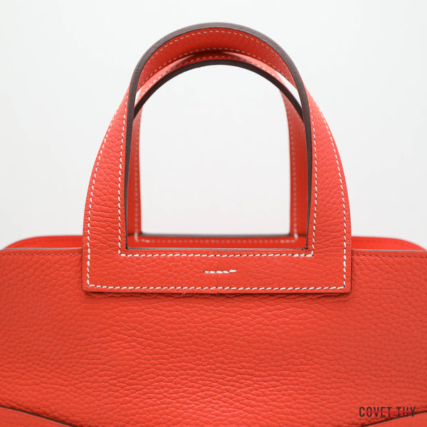Hermes Poppy Halzan 31cm in Clemence, Palladium Hardware