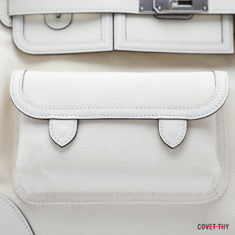 HERMES Birkin 35cm Cargo Ecru Nata Toile Goeland Palladium Hardware, Box New 2021