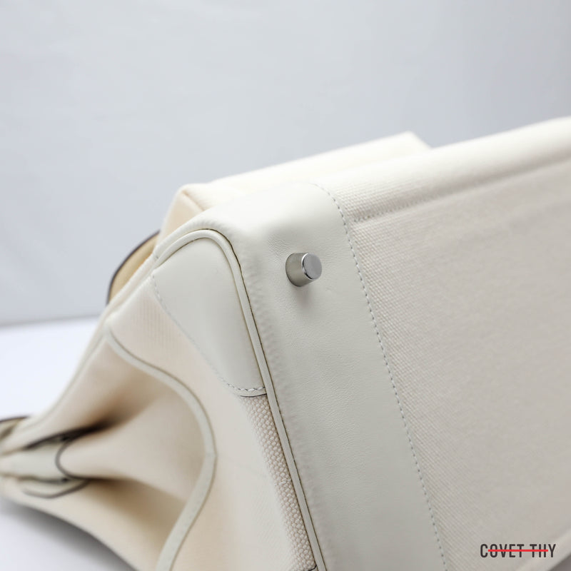 HERMES Birkin 35cm Cargo Ecru Nata Toile Goeland Palladium Hardware, Box New 2021