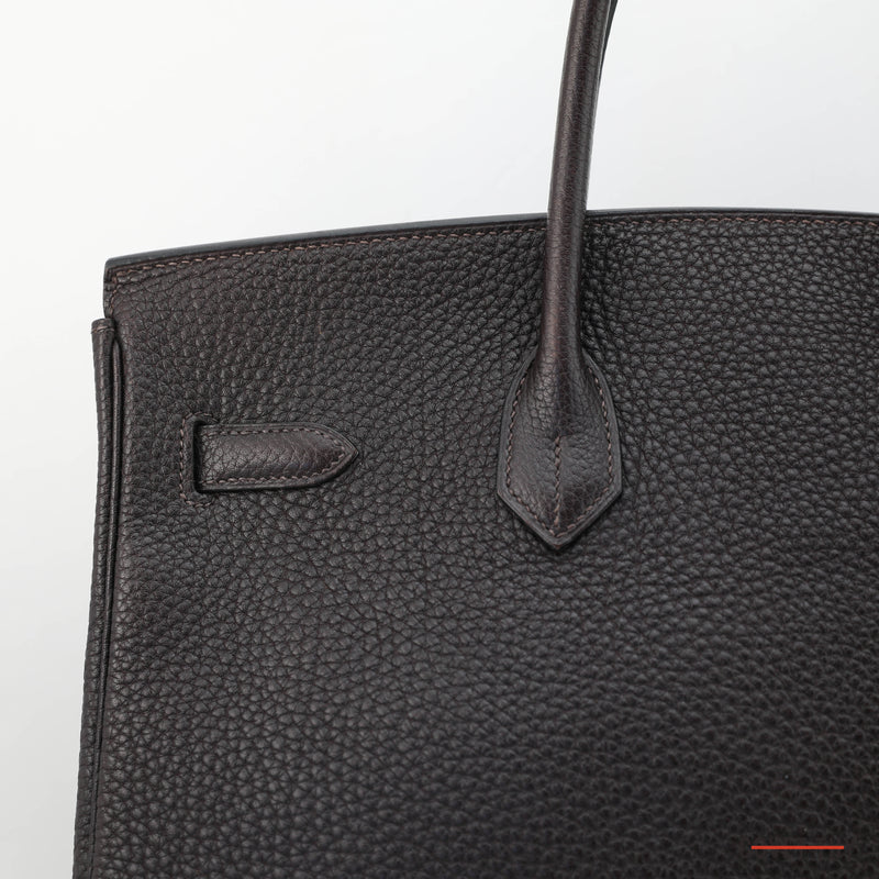 Hermes 35cm Vert Canopee Togo Leather Birkin Bag with Palladium, Lot  #64431
