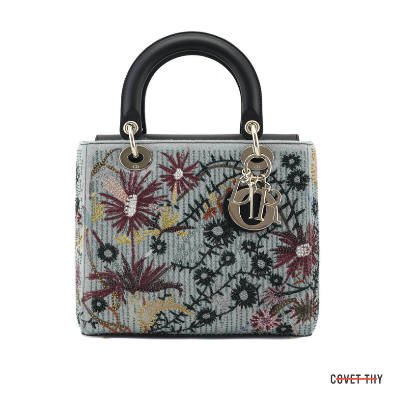 Dior Lady Jardin De Minuit Handbag with Beaded Embroidery 
