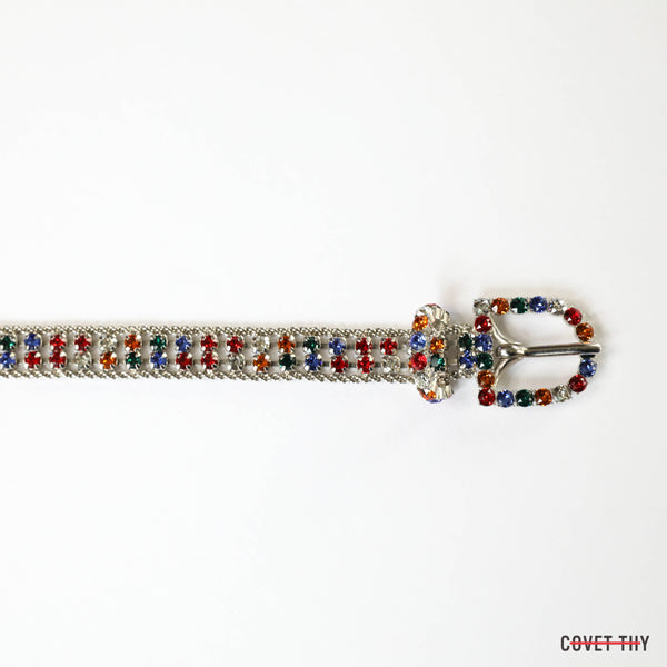 Dior Rhinestone Belt, Multicolor with Original Pouch