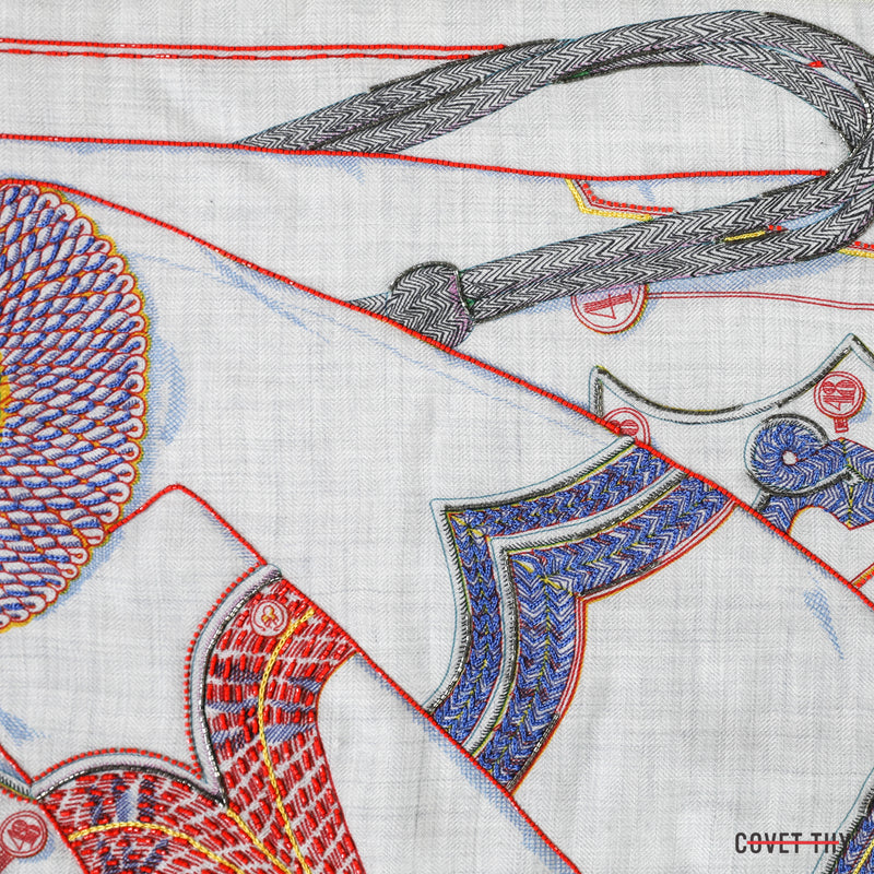 Hermes Precieux Zouaves Et Dragon Shawl, 90cm