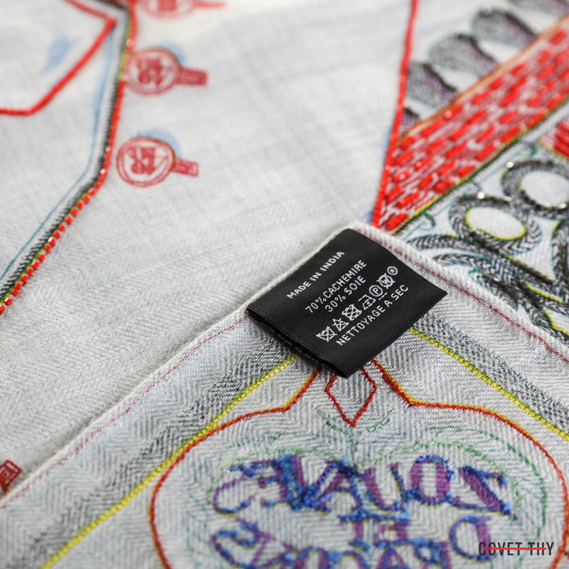 Hermes Precieux Zouaves Et Dragon Shawl, 90cm