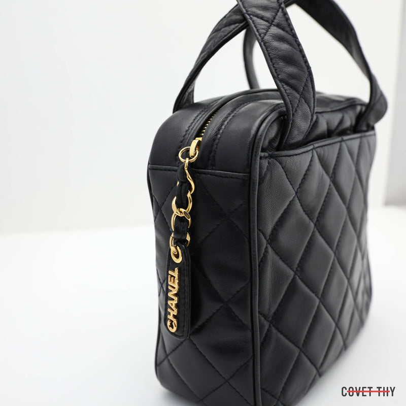 Chanel Navy Blue Quilted CC Handbag