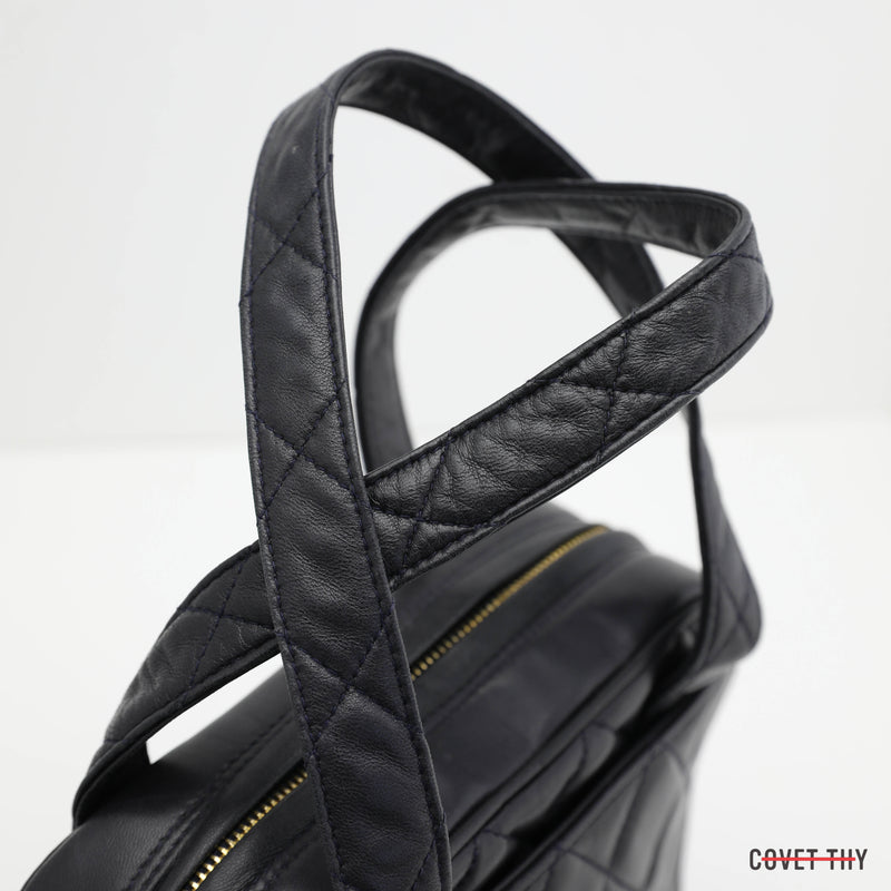 Chanel Navy Blue Quilted CC Handbag