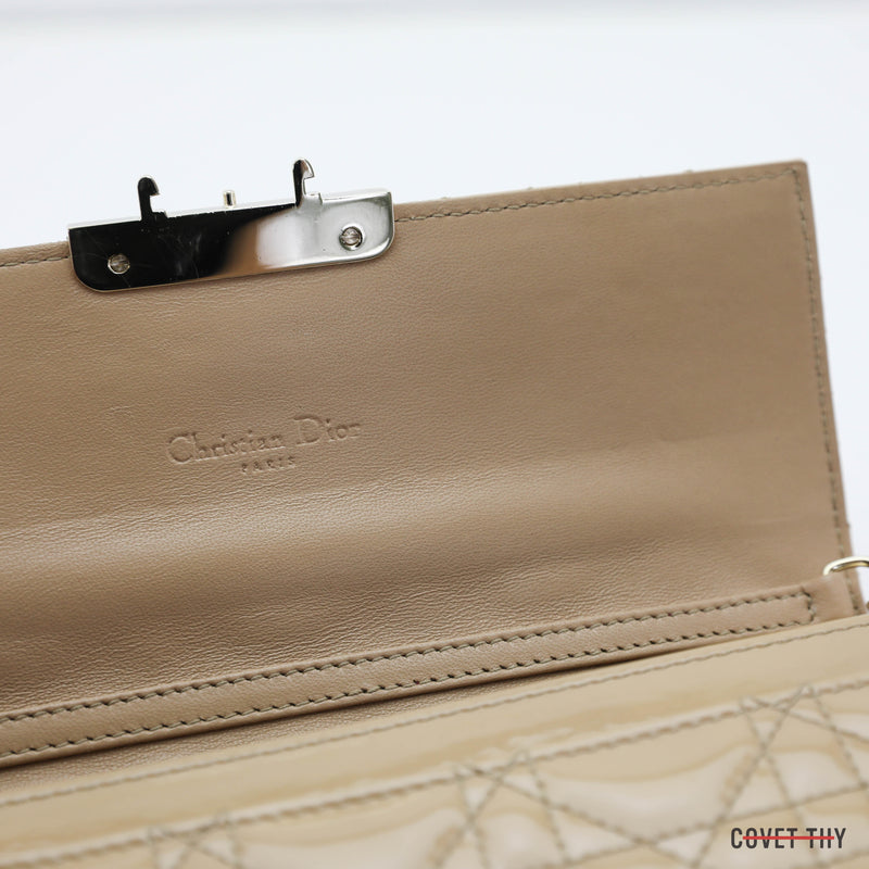 Dior Cannage Promenade Wallet on Chain, Nude/Tan Patten Leather