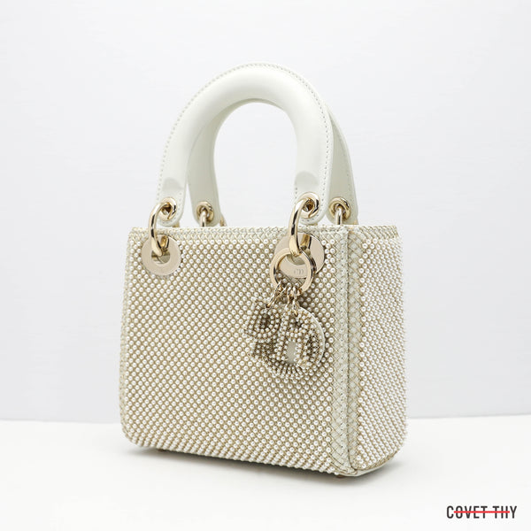Lady Dior Limited Edition Mini Pearl Handbag, Champagne Hardware, 1/10 in the USA