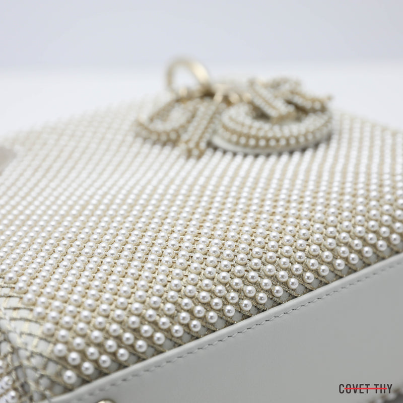 Lady Dior Limited Edition Mini Pearl Handbag, Champagne Hardware, 1/10 in the USA