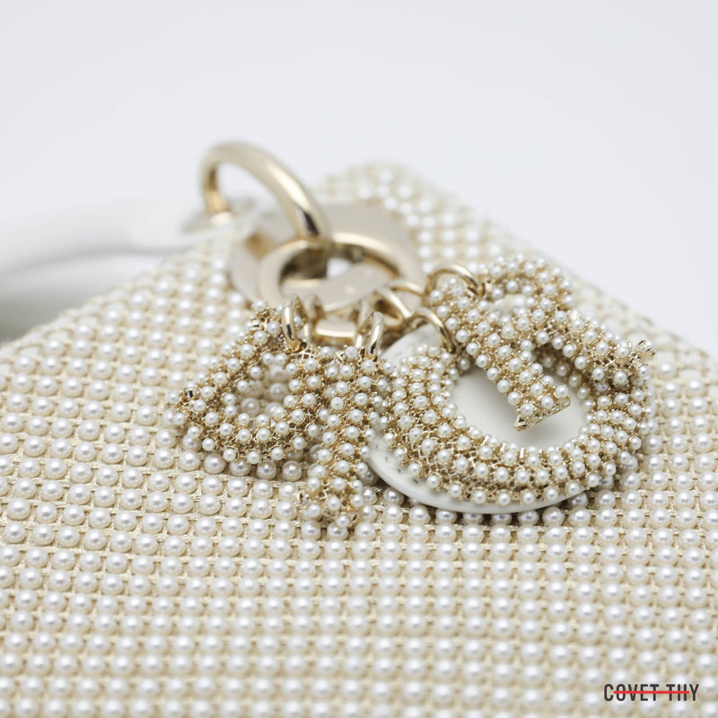 Lady Dior Limited Edition Mini Pearl Handbag, Champagne Hardware, 1/10 in the USA