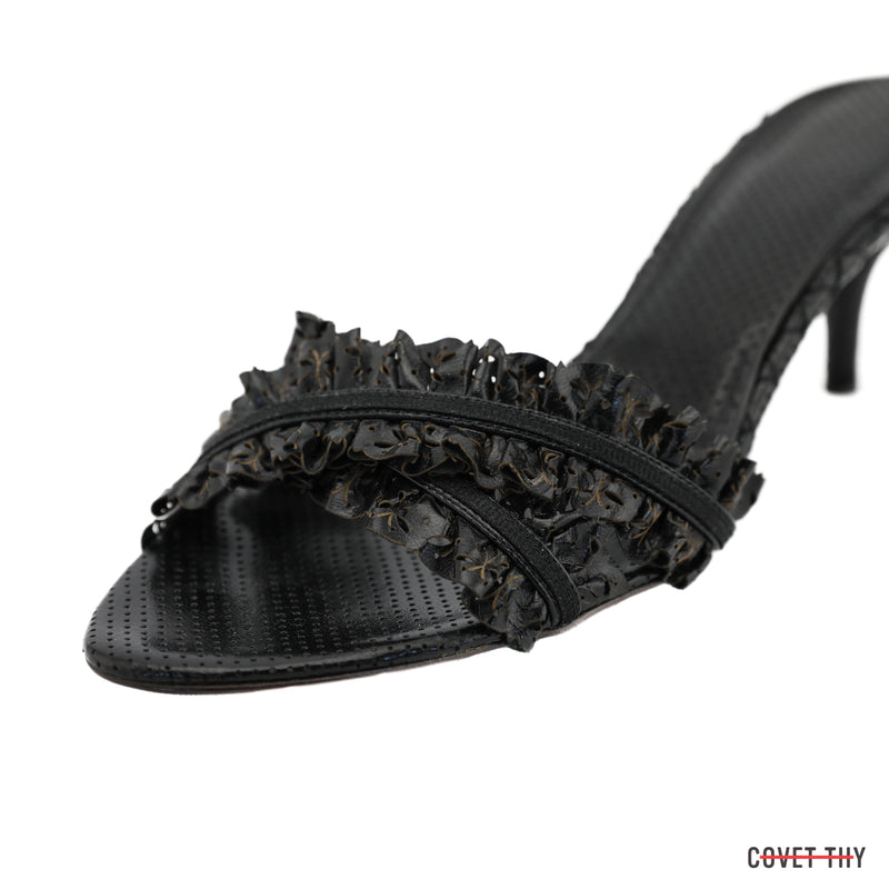 Bottega Veneta Brown 2 1/2 Inch Open Pointed Toe Slide, 2 1/2" Heels, Size 38, New