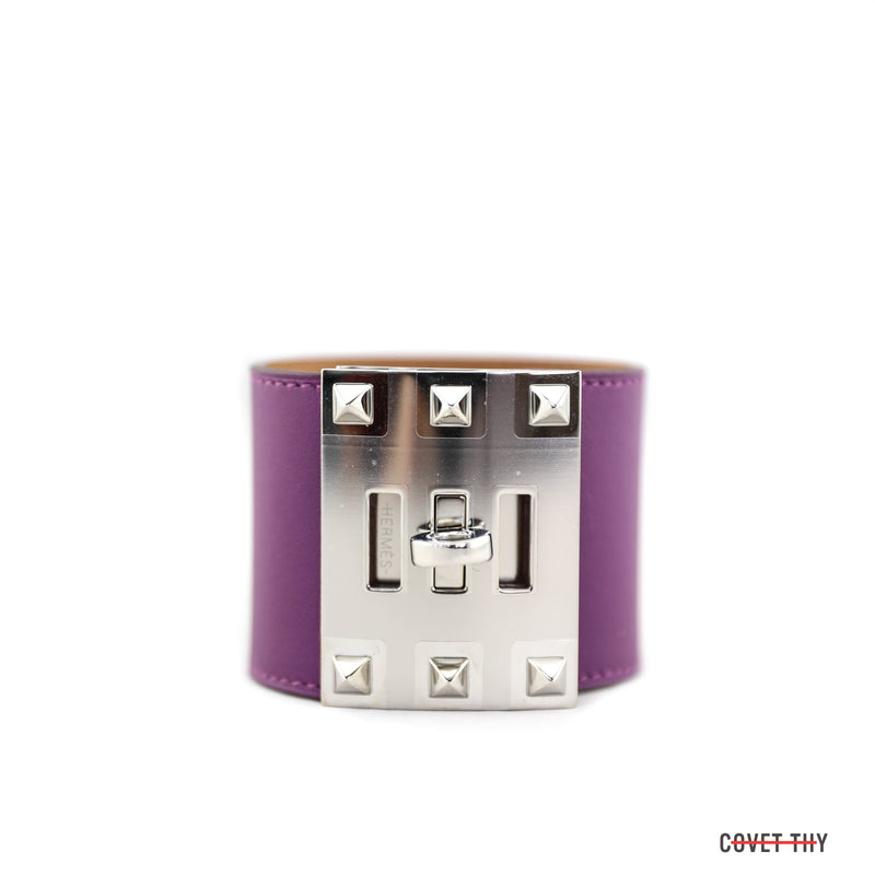 Anemone Hermes Kelly Extreme Bracelet with Palladium Hardware and Swift Leather 