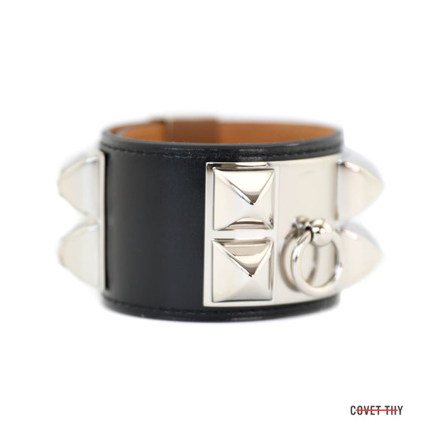 Hermes Collier de Chien Bracelet with Palladium Hardware, Size Small
