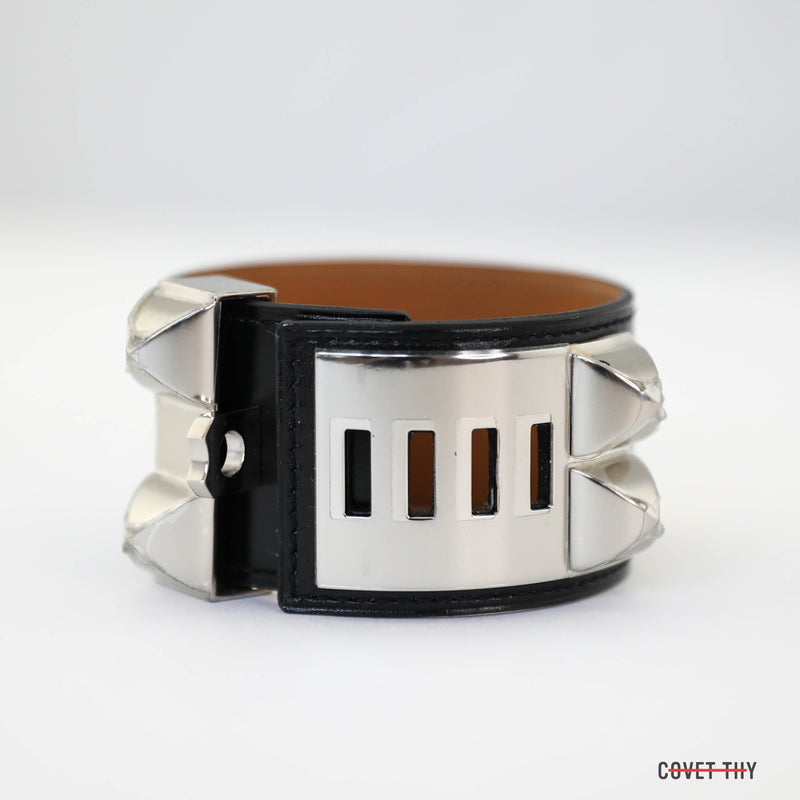 Hermes Collier de Chien Bracelet with Palladium Hardware, Size Small