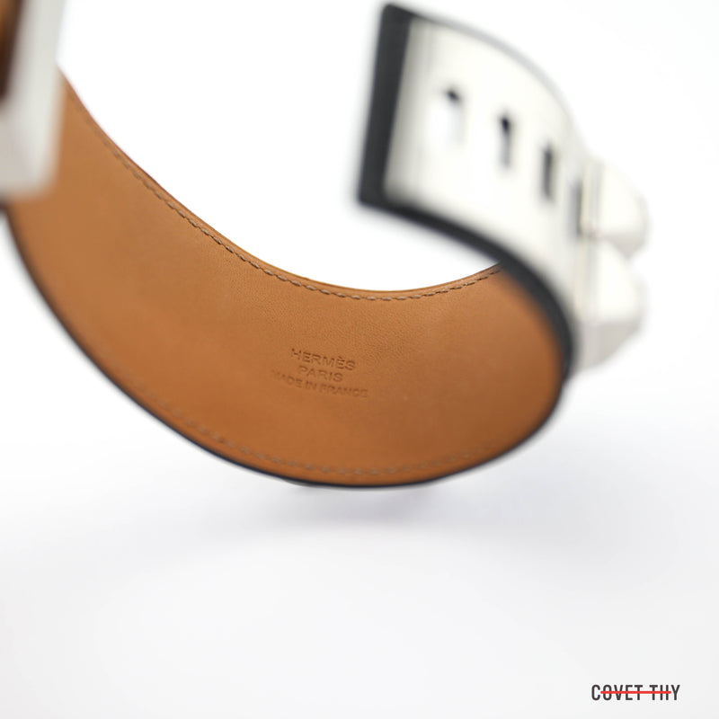 Hermes Collier de Chien Bracelet with Palladium Hardware, Size Small
