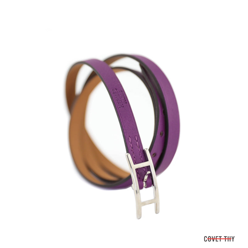 Anemone 3mm Hermes Hapi Bracelet with Palladium Hardware