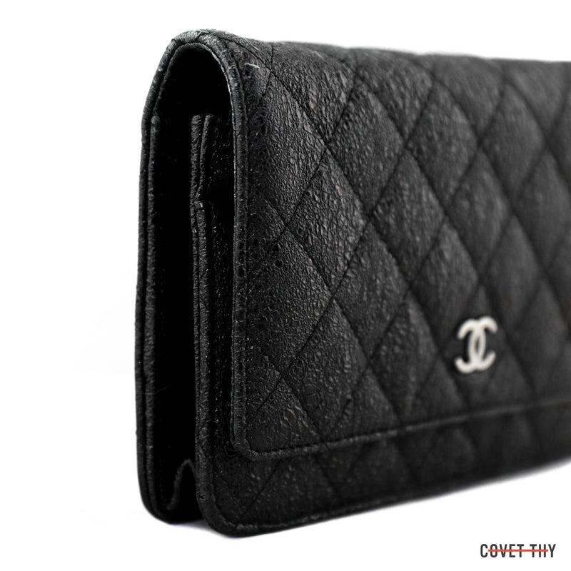 Chanel Glittery Wallet On A Chain with Silver Hardware, Black