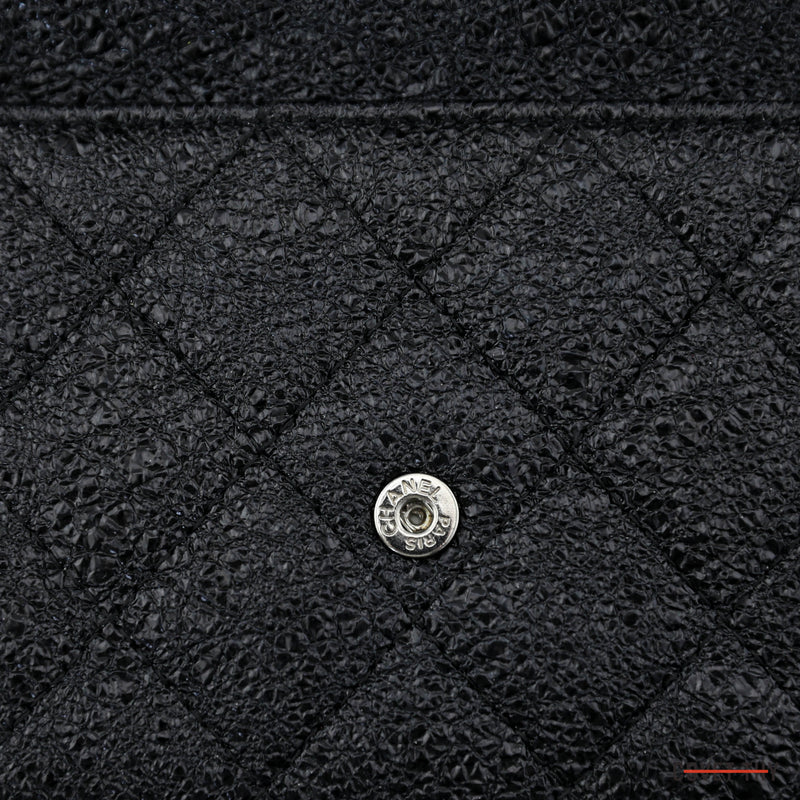 Chanel Glittery Wallet On A Chain with Silver Hardware, Black