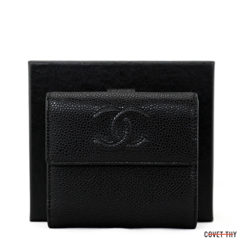 Chanel Classic Bi Fold Caviar Double CC Wallet