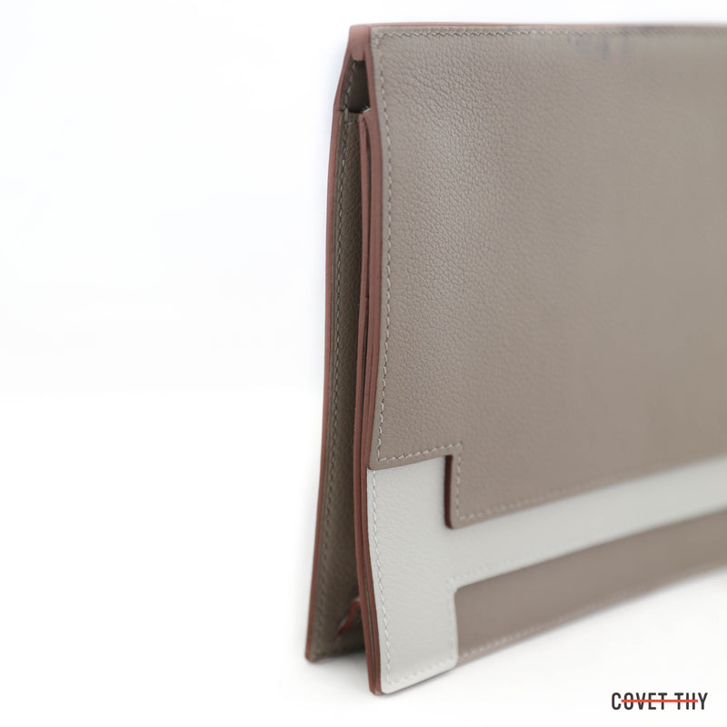 Hermes Multiplis Clutch, Evercolor Gris Asphalt