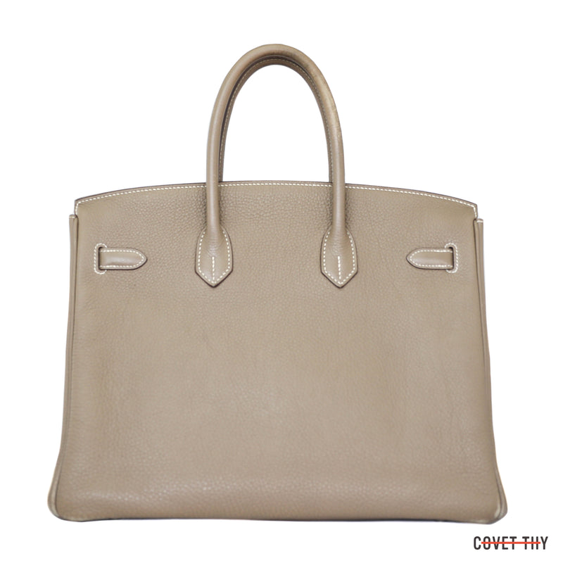 Hermes Birkin Bag 35cm Etoupe Togo Gold Hardware