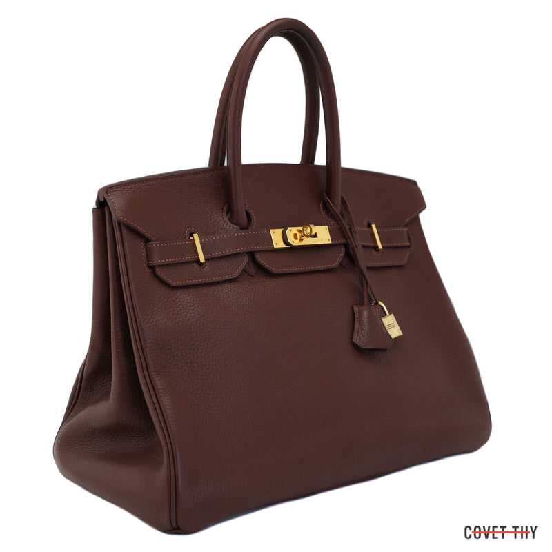 Hermes Togo Birkin with Gold Hardware, 35cm, Marron Fonce