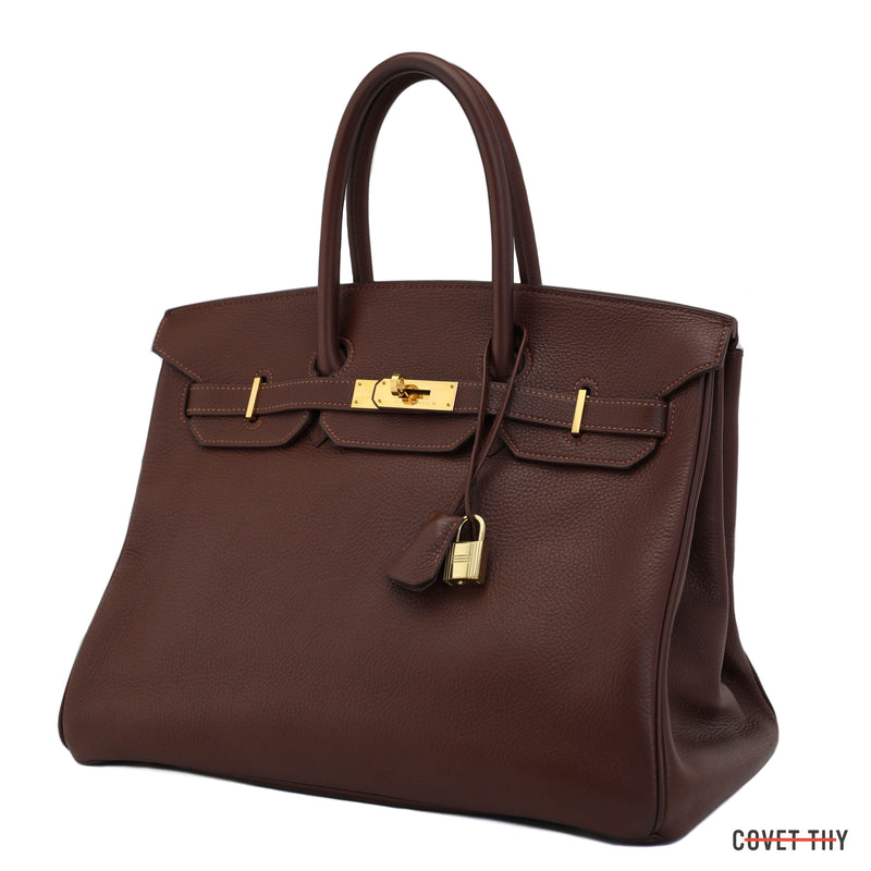 Hermes Togo Birkin with Gold Hardware, 35cm, Marron Fonce