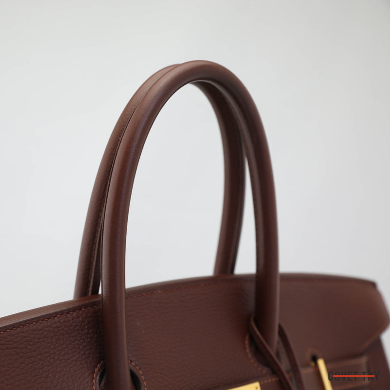 HERMÈS, CHOCOLATE BIRKIN 35CM OF TOGO LEATHER WITH GOLD HARDWARE, Handbags & Accessories, 2020