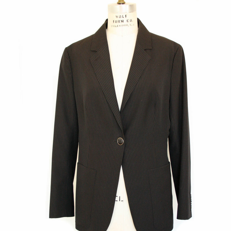 Size 44 Striped Two-Piece Double Pleated Hermes Pant Suit