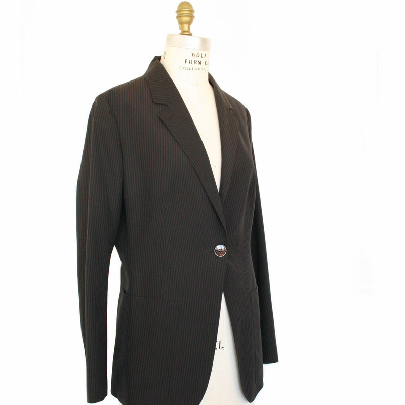 Hermes Striped Two-Piece Double Pleated Pantsuit, Size 42