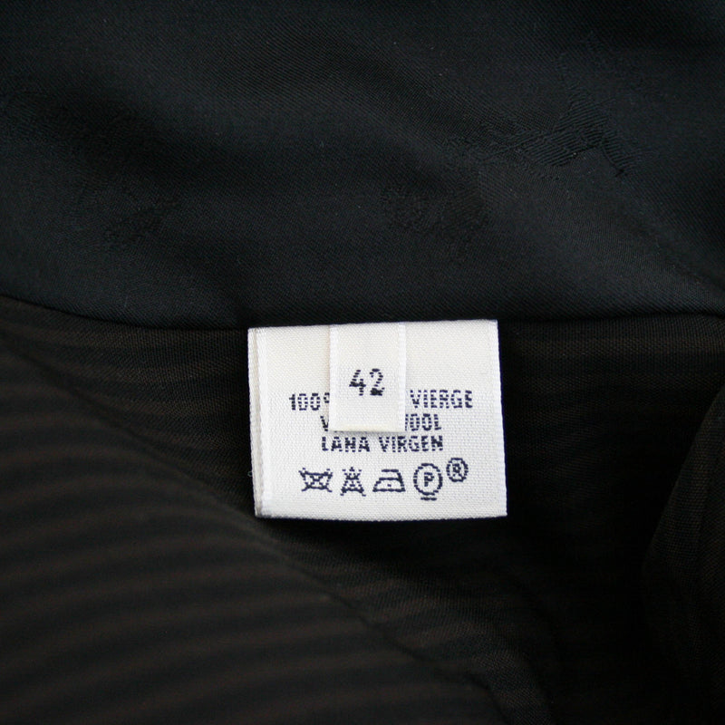 Hermes Striped Two-Piece Double Pleated Pantsuit, Size 42