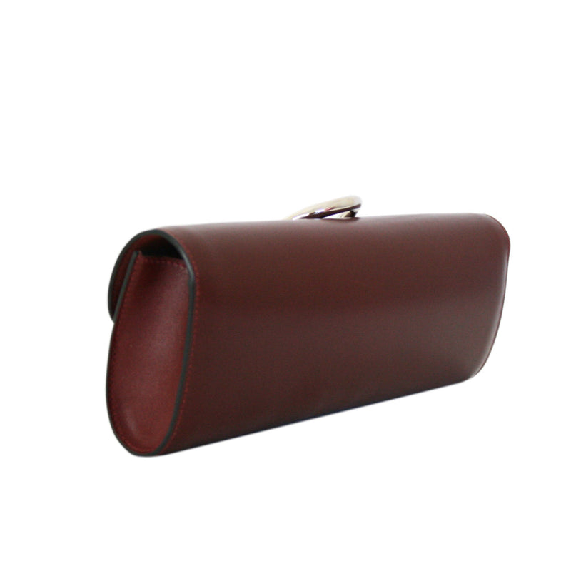 Hermes Egee Clutch with Palladium Hardware, Rouge H Box Calf