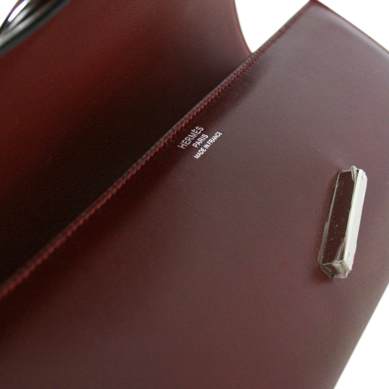 Hermes Egee Clutch with Palladium Hardware, Rouge H Box Calf