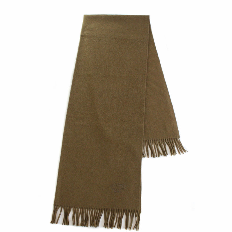 Hermes Solid Fringed Cashmere Throw in Ecorce