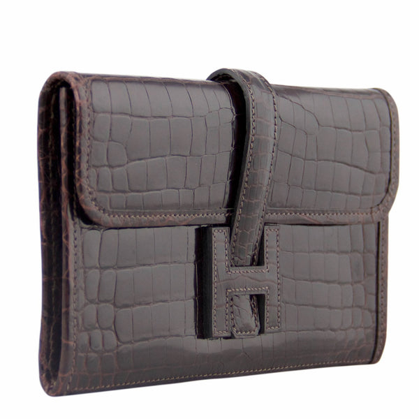 Hermes Cocoan Mini Crocodile Jige Clutch