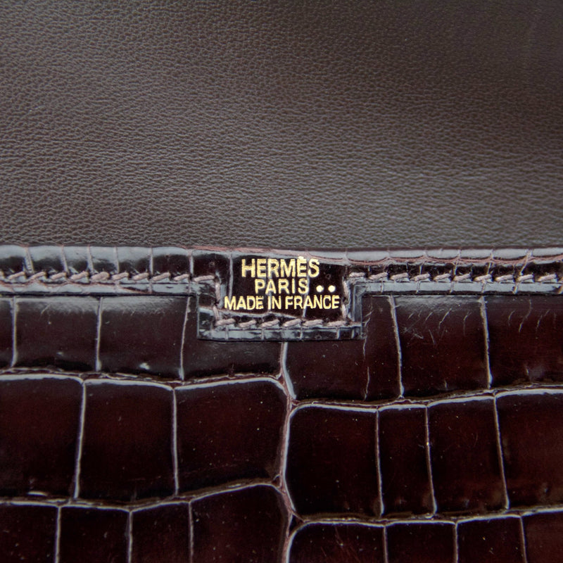 Hermes Cocoan Mini Crocodile Jige Clutch