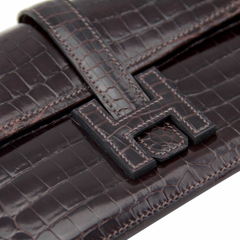 Hermes Cocoan Mini Crocodile Jige Clutch