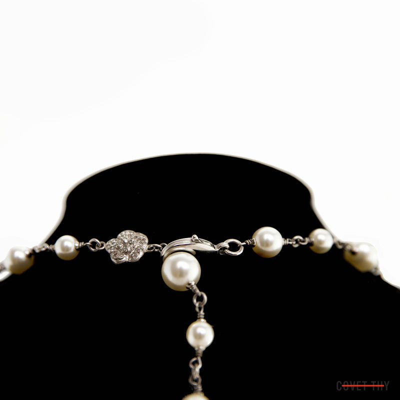 Chanel Paris 1980’s Crystal Pearl Strand Necklace