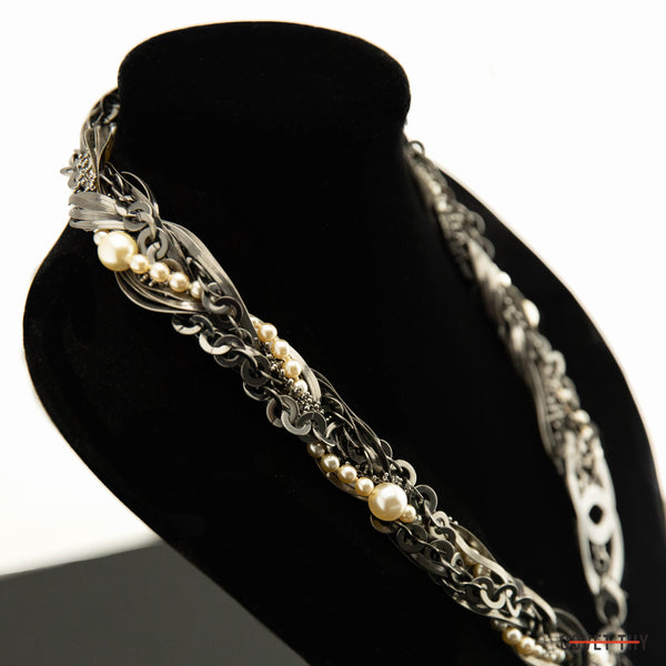 Chanel Double CC Belt with Braided Chain, Size 85